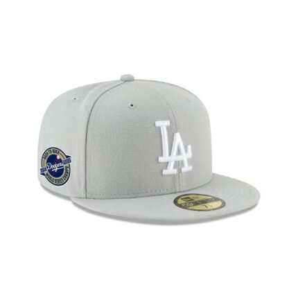 Los Angeles Dodgers 2025 World Series Champions Back-to-Back Circle Patch Gray 59FIFTY Fitted Hat