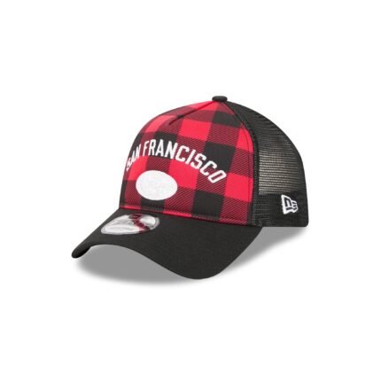 San Francisco 49ers Evergreen Check 9FORTY A-Frame Trucker Hat